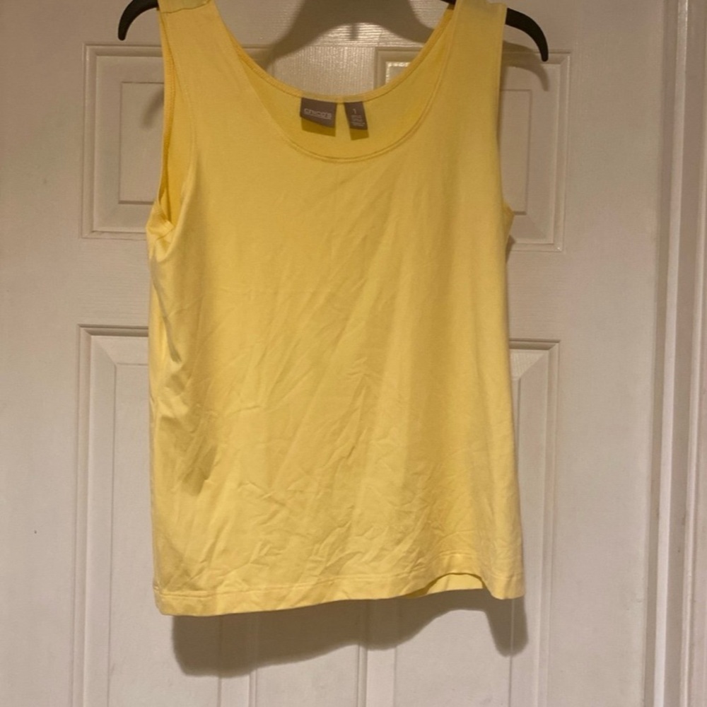 CHICO'S Top Womens Size 1(8/10) Sleeveless Shirt Blouse Yellow